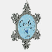 Kreta Heart Flag, Griechenland, Kreta Schneeflocken Zinn-Ornament (Links)