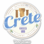 Kreta Island Griechenland Retro Vintag Holiday Sou Aufkleber (Vorderseite)
