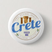 Kreta Island Griechenland Retro Vintag Holiday Sou Button (Vorderseite)
