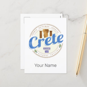 Kreta Island Griechenland Retro Vintag Holiday Sou Feiertagspostkarte