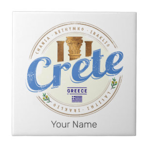 Kreta Island Griechenland Retro Vintag Holiday Sou Fliese