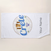 Kreta Island Griechenland Retro Vintag Holiday Sou Strandtuch (Vorderseite)