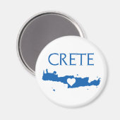 Kreta Karte Blau und Weiß Magnet (Vorderseite/Rückseite)