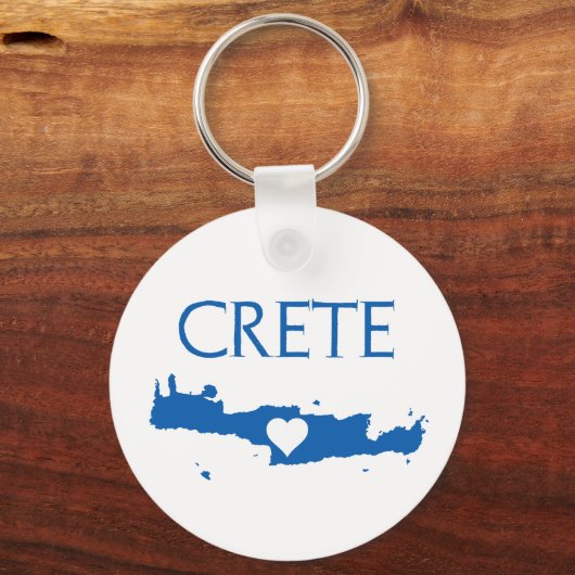 Kreta Karte mit Herz blau und weiß Schlüsselanhänger (Rückseite)
