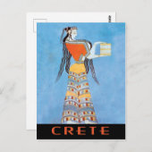 Kreta mit Mycenaean Woman Fresco Postkarte (Vorne/Hinten)