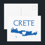 Kreta Postkarte<br><div class="desc">Teilen Sie Ihre Liebe von Kreta mit dieser Postkarte! Auf der Vorderseite befindet sich eine Karte der Insel mit einem Innern,  die mit der blauen Farbe der Flagge Kretas gestaltet ist.</div>