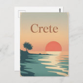 Kreta Vintag minimalistisch Postkarte (Vorne/Hinten)