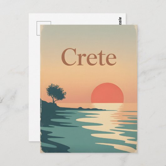 Kreta Vintag minimalistisch Postkarte (Vorne/Hinten)