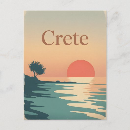 Kreta Vintag minimalistisch Postkarte (Vorderseite)