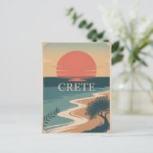 Kreta Vintag minimalistisch Postkarte (Stehend Vorderseite)