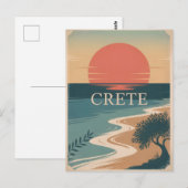Kreta Vintag minimalistisch Postkarte (Vorne/Hinten)