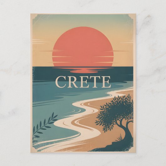 Kreta Vintag minimalistisch Postkarte (Vorderseite)