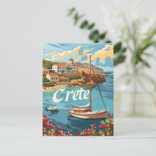 Kreta Vintag Postkarte (Stehend Vorderseite)