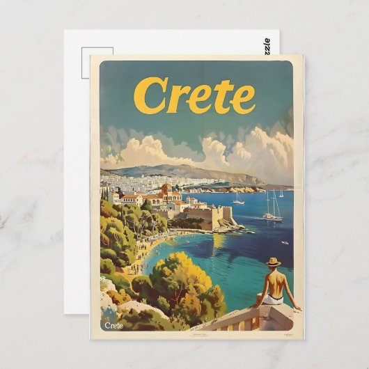 Kreta Vintag Postkarte (Vorne/Hinten)