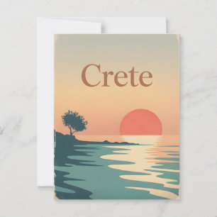 Kreta vintage minimalistisch postkarte
