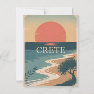 Kreta vintage minimalistisch postkarte