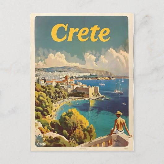 Kreta Vintage Postkarte (Vorderseite)