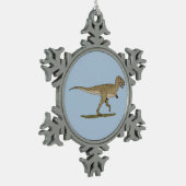 Kretakeale Dinosaurier Tyrannosaurus rex Schneeflocken Zinn-Ornament (Links)