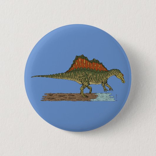 Kretakhaltiger Dinosaurier Spinosaurus Button (Vorderseite)