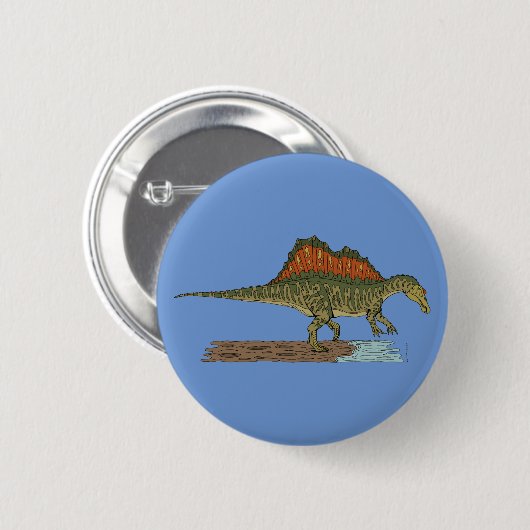 Kretakhaltiger Dinosaurier Spinosaurus Button (Vorne & Hinten)