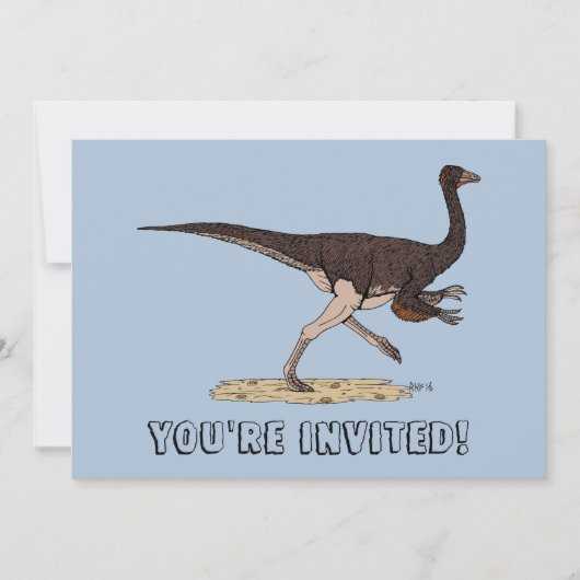 Kretakischer Dinosaurier Ornithomimus Einladung (Vorderseite)