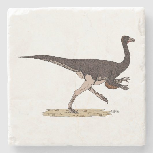 Kretakischer Dinosaurier Ornithomimus Steinuntersetzer (Vorderseite)
