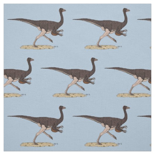 Kretakischer Dinosaurier Ornithomimus Stoff (Muster)