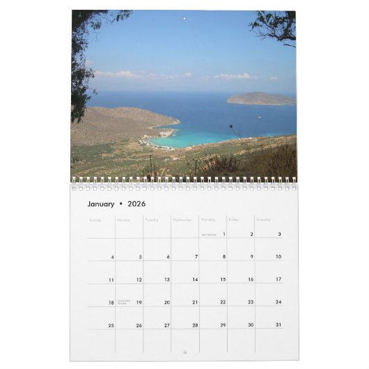 KRETE, GRIECHISCHER Mauerkalender Kalender (Jan 2026)