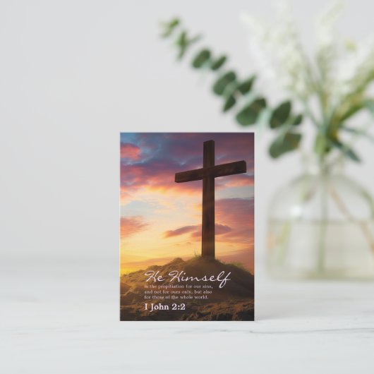 Kreuz an der Dusk Lesezeichen Scripture Bibel Hinweiskarte (Stehend Vorderseite)