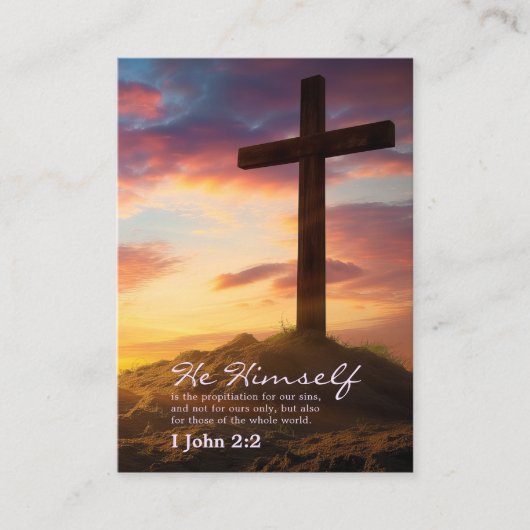 Kreuz an der Dusk Lesezeichen Scripture Bibel Hinweiskarte (Vorderseite)