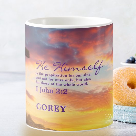 Kreuz an der Dusk Scripture Personalisiert Kaffeetasse