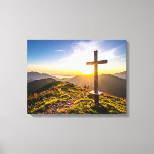 Kreuz auf dem Hügel Leinwanddruck