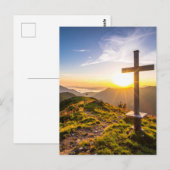 Kreuz auf dem Hügel Postkarte (Vorne/Hinten)