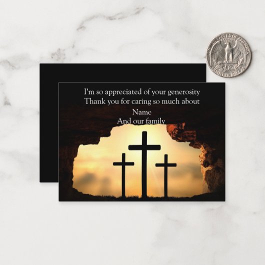 Kreuz auf den Felsen Dankeschön Karten (Vorderseite/Rückseite Beispiel)