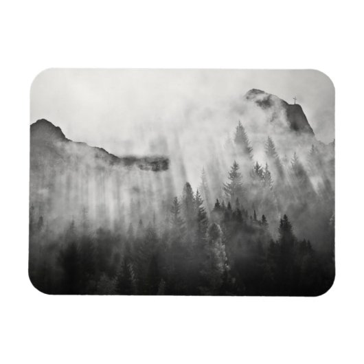Kreuz auf den Foggy Mountains Magnet (Horizontal)