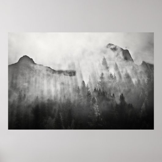 Kreuz auf den Foggy Mountains Poster (Vorne)