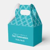 Kreuz auf der Pfauenblauen ersten Kommune Geschenkschachtel (Rückseite)