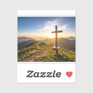 Kreuz auf Hügel Aufkleber