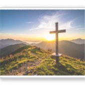 Kreuz auf Hügel Aufkleber (Vorderseite)