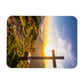 Kreuz auf Hügel Magnet (Horizontal)