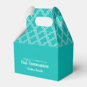 Kreuz auf Robin's Egg Blue First Communion Geschenkschachtel (Rückseite)