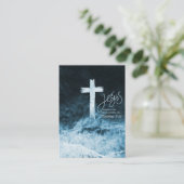 Kreuz auf Wasser Dark Blue Lesezeichen Bible Scrip Hinweiskarte (Stehend Vorderseite)