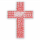 Kreuz aus Herz und das Wort Hoffnung Aufkleber (Vorderseite)