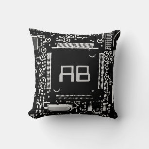 Kreuz B & W 2 Monogramm Wurfkissen Kissen