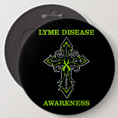 Kreuz/Bewusstsein.. Lyme-Krankheit Button (Vorne & Hinten)
