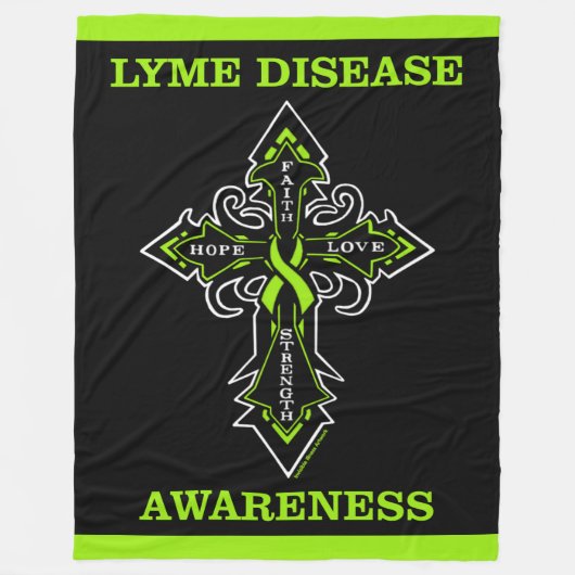 Kreuz/Bewusstsein.. Lyme-Krankheit Fleecedecke (Vorderseite)