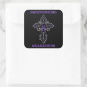 Kreuz/Bewusstsein...Sarkoidose Quadratischer Aufkleber (Tasche)
