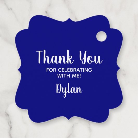 Kreuz | Blaue Kommunion Taufen Christening Geschenkanhänger (Rückseite)