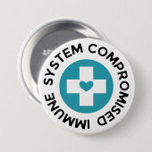 Kreuz-blaues Herz-beeinträchtigtes Immunsystem Button (Vorne & Hinten)