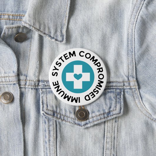 Kreuz-blaues Herz-beeinträchtigtes Immunsystem Button (Beispiel)